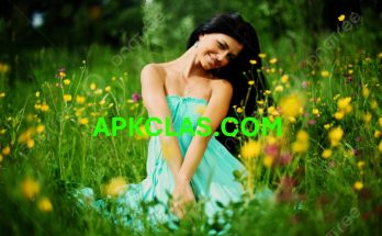 Cinematic Background Blue Sky And Beautifull Flowers Arround The Person And Mountain